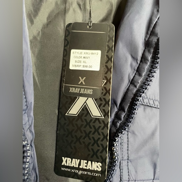 Navy blue nylon coat by X-Ray Jeans NWT. Size XL - Picture 4 of 7